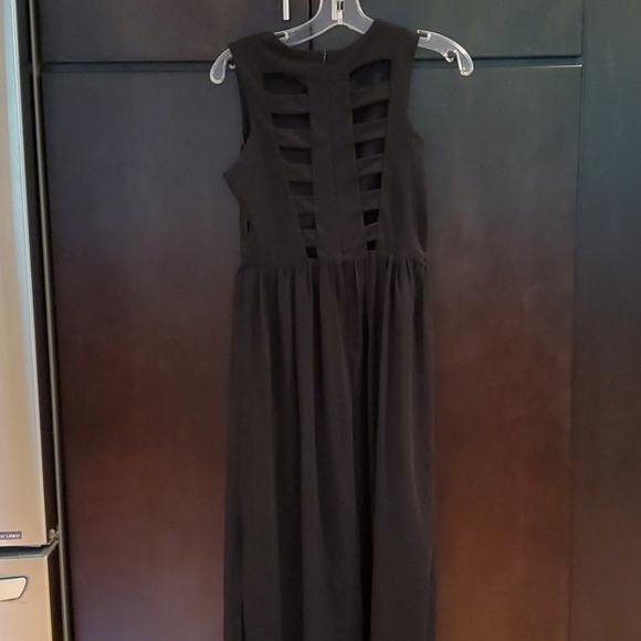 Black mini dress with maxi overlay - Picture 3 of 4